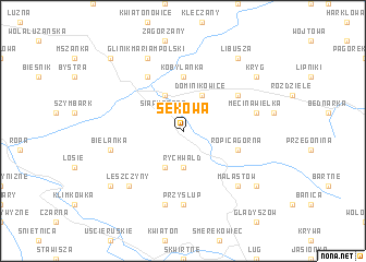 map of Sękowa
