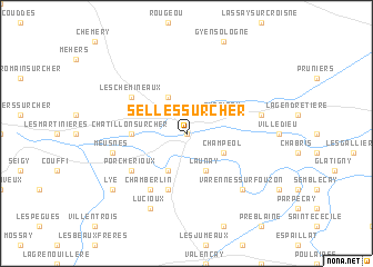 map of Selles-sur-Cher