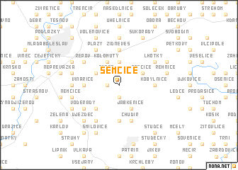 map of Semčice