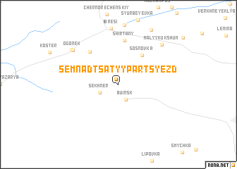 map of Semnadtsatyy Parts”yezd