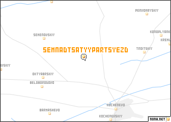 map of Semnadtsatyy Parts”yezd