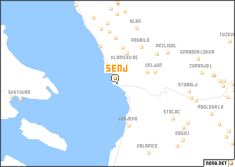 map of Senj