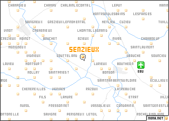 map of Senzieux