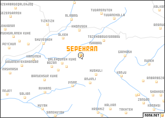 map of Sepehrān