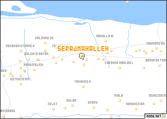 map of Serāj Maḩalleh