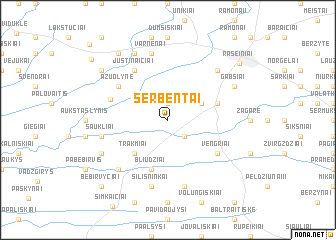 map of Serbentai