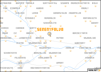 map of Serényfalva