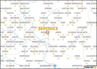 map of Šerkovice