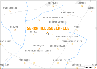map of Serranillos del Valle