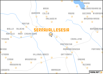 map of Serravalle Sesia