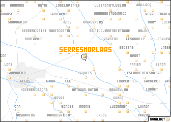 map of Serres-Morlaas