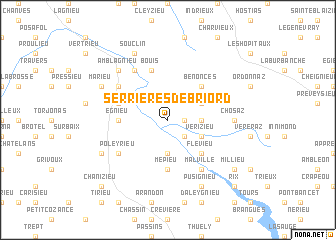 map of Serrières-de-Briord