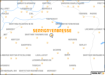 map of Serrigny-en-Bresse