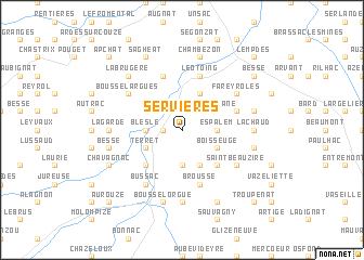 map of Servières