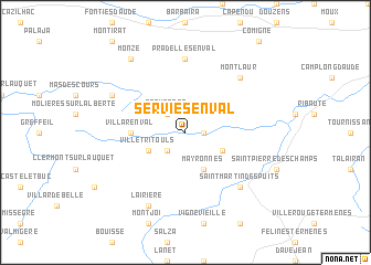 map of Serviès-en-Val