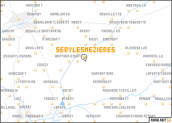 map of Séry-lès-Mézières