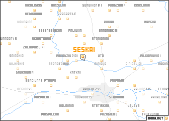 map of Šeškai