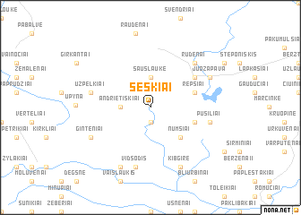 map of Šeškiai