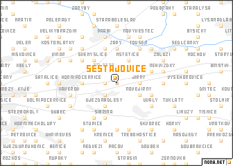 map of Šestajovice