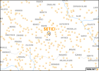 map of Šetići