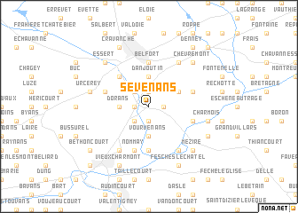 map of Sevenans