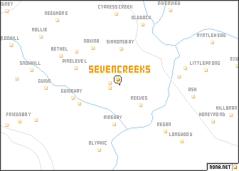 map of Seven Creeks