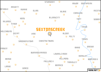 map of Sextons Creek