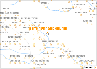 map of Seykavand-e Chavārī