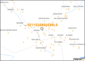 map of Seyyedābād-e Bālā