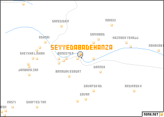 map of Seyyedābād-e Hanzā