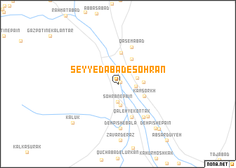map of Seyyedābād-e Sohrān