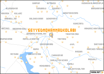 map of Seyyed Moḩammad Kolābī