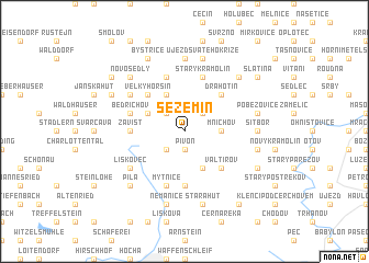 map of Sezemín