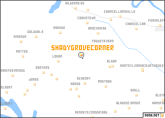 map of Shady Grove Corner