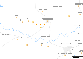 map of Shady Grove