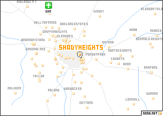 map of Shady Heights