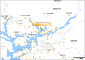 map of Shady Lane