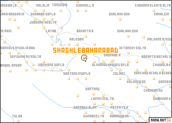 map of Shaghl-e Bahārābād