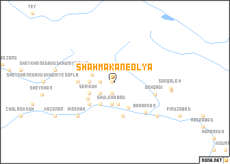 map of Shāh Makān-e ‘Olyā