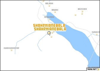 map of Shahr Mīān-e Bālā