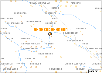 map of Shāhzādeh Ḩasan