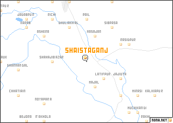 map of Shāistāganj