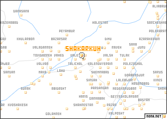 map of Shakarkūh