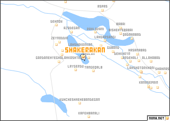 map of Shākerākān