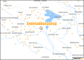 map of Shamsābād-e Qoroq