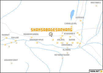 map of Shamsābād-e Sarhang