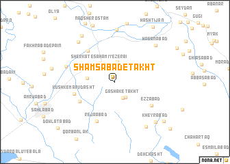 map of Shamsābād-e Takht