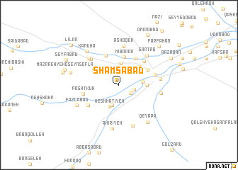 map of Shamsābād