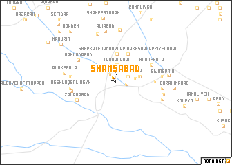 map of Shamsābād