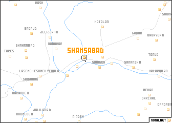 map of Shamsābād